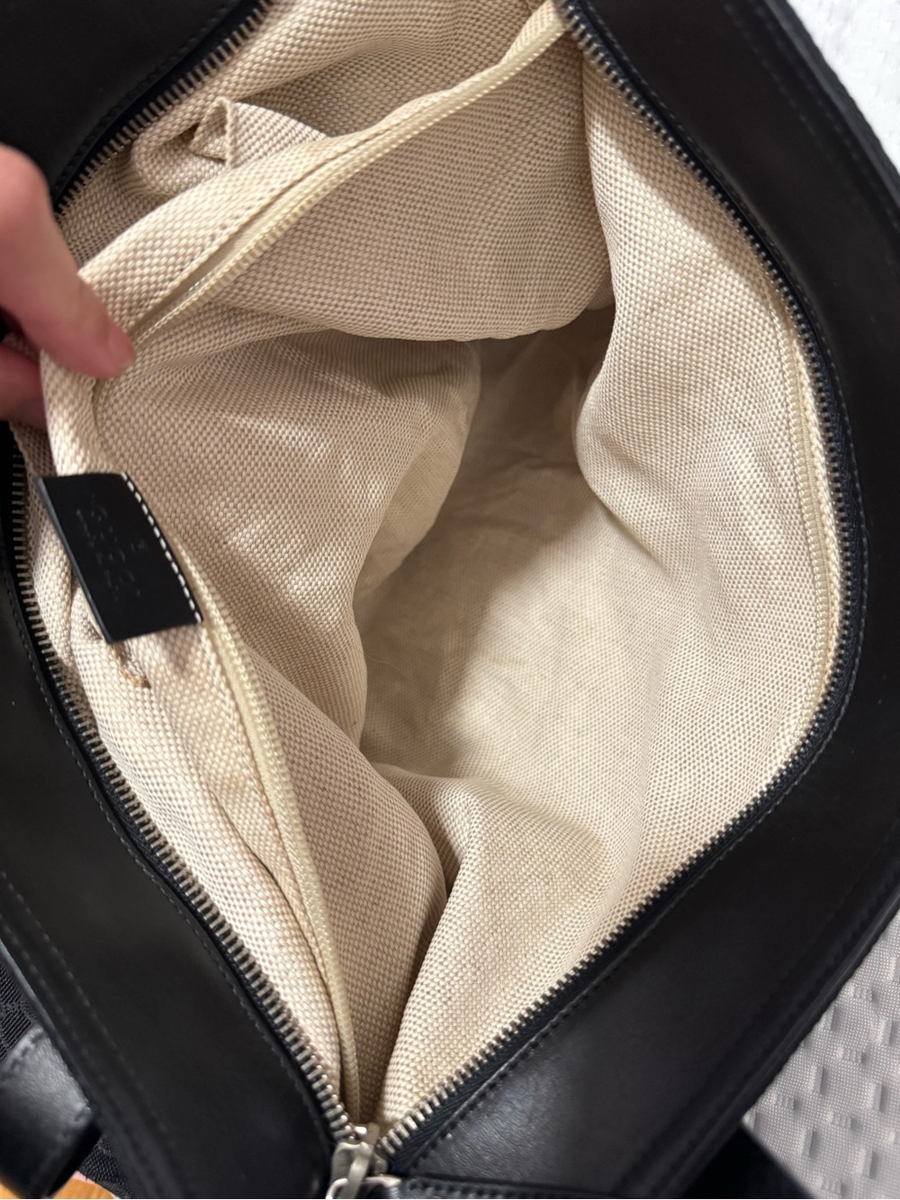 Gucci Black GG Monogram Canvas Tote with Leather Trim - Picture 9 of 9